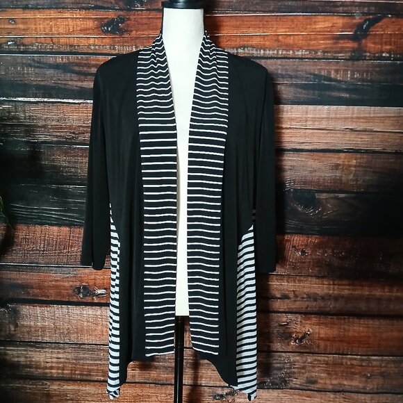 Chico's Cardigan Top Size 3 US XL Petite Open Front Lace Back - Picture 2 of 11